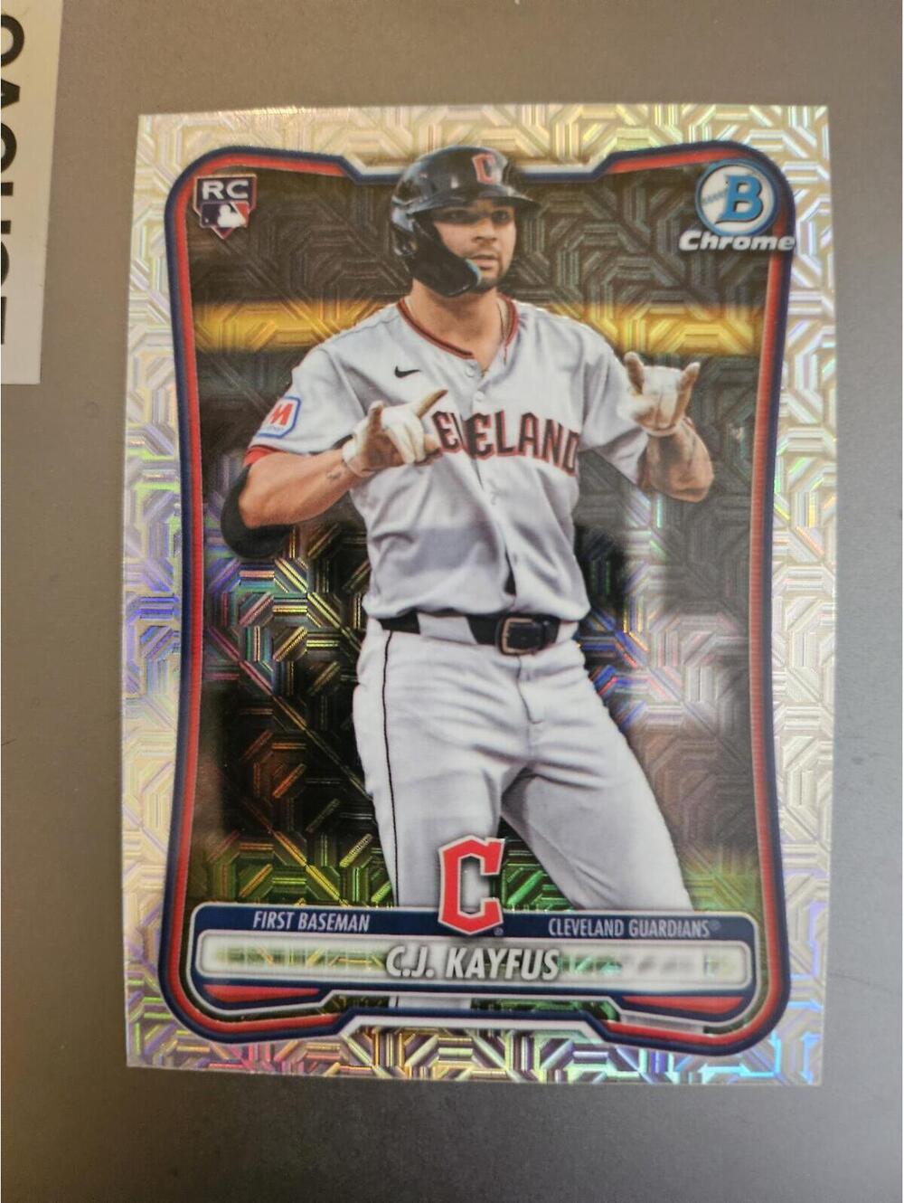 2026 Bowman - C.J. Kayfus - RC [chrome refractor ] #98 - Cleveland Guardians